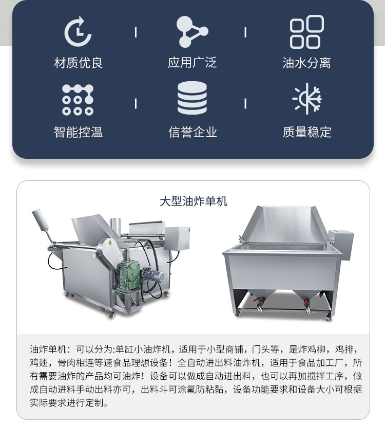 Powder wrapped small crispy meat fryer, salt crispy chicken frying equipment, fully automatic commercial wing root frying assembly line