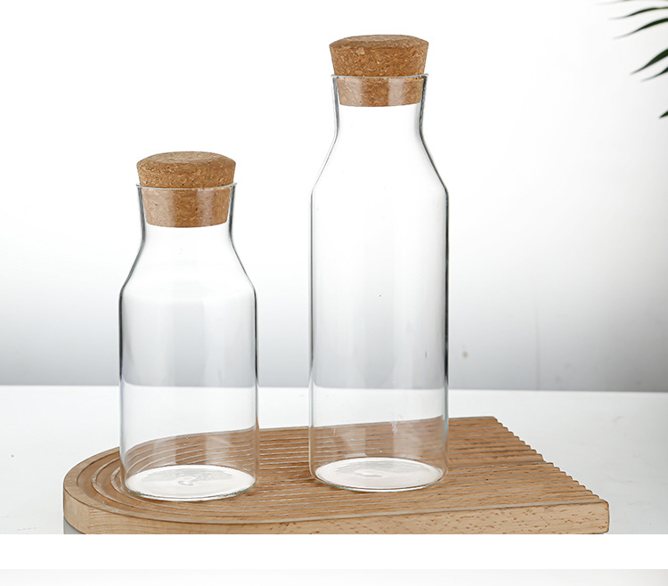 High borosilicate glass milk bottles, flower tea juice beverage bottles, wooden stoppers, glass bottles, miscellaneous grains, coffee beans, sealed storage tanks