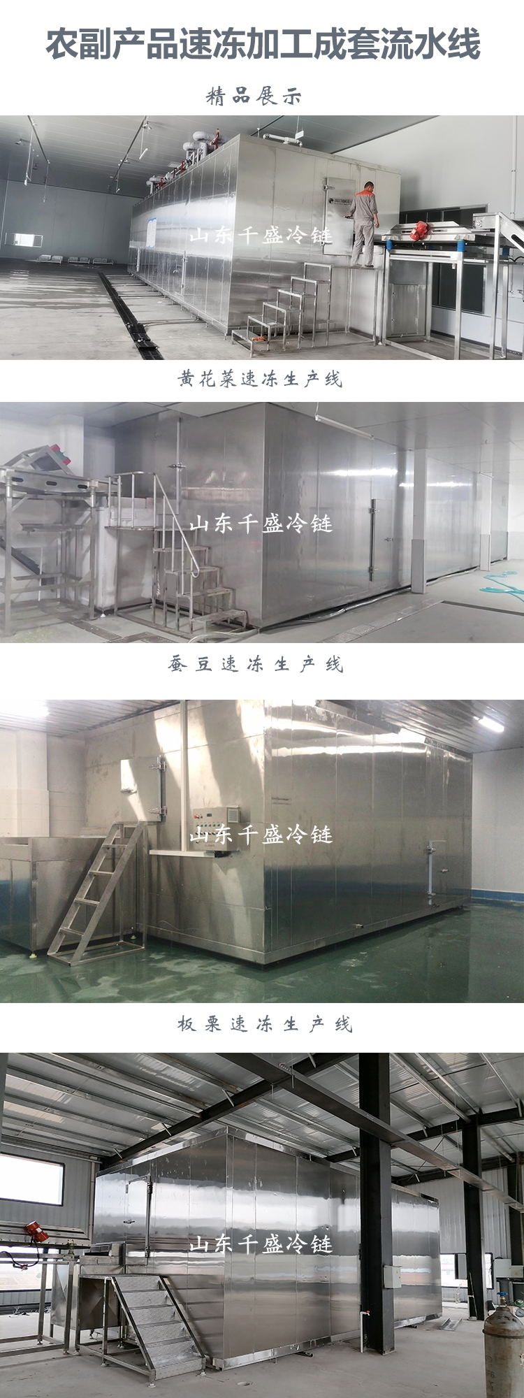 Fluidized quick freezing machine, shrimp dumplings, quick freezing single freezing machine, low temperature freezing assembly line for shrimp meat