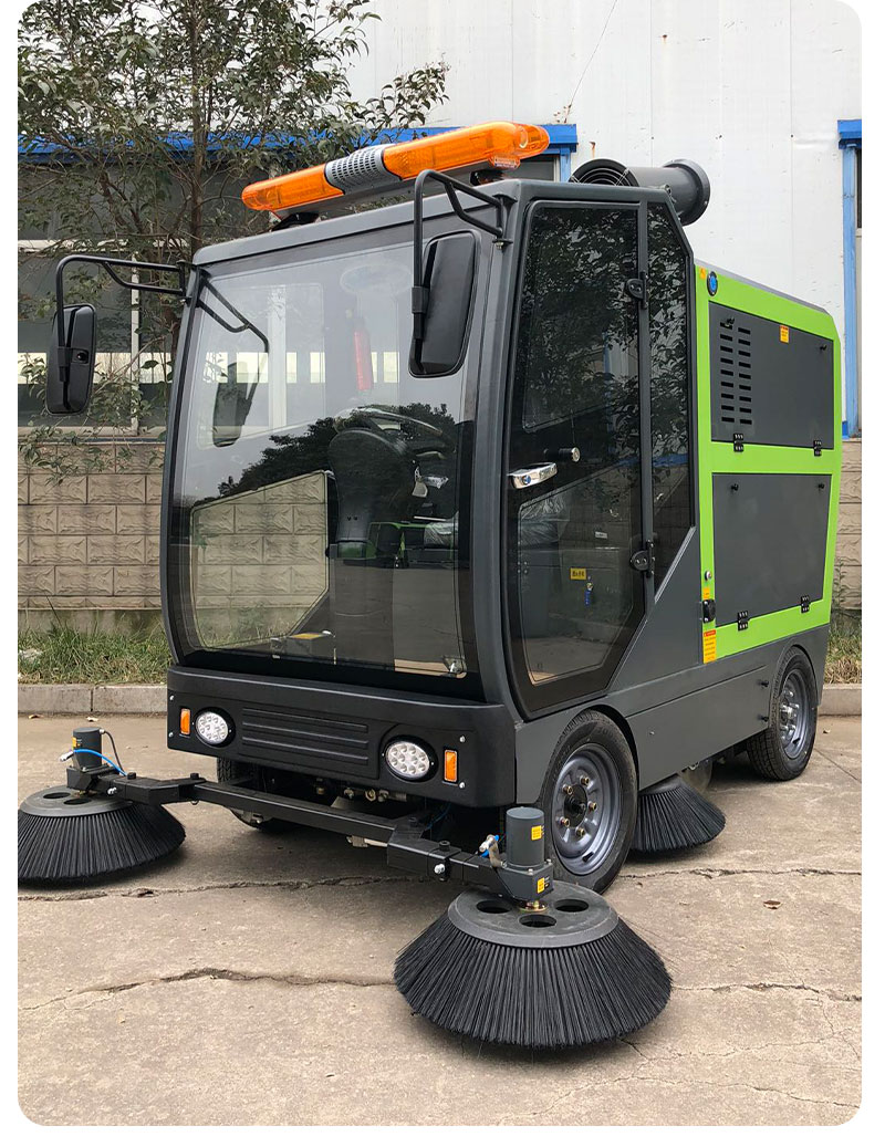 Driving a Sweeper in a Community Property Industrial Sweeper in a Factory Workshop Automatic Sweeper in a Commercial Mall