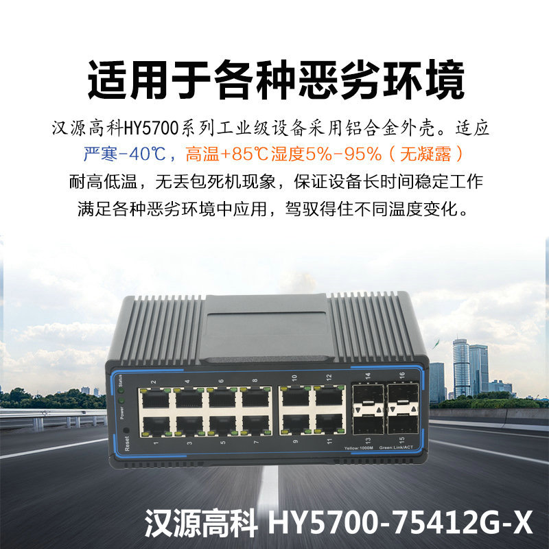 Gigabit 4 optical 12 electrical industrial Ethernet switch DIN rail type fiber self-healing ring network switch