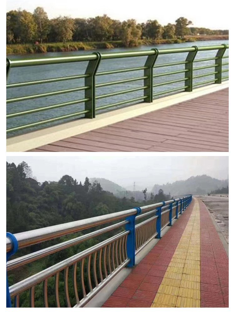 Bridge iron railing, bridge anti-collision guardrail pole, bridge stainless steel railing, anti-collision bridge guardrail, Ruishuo physical manufacturer