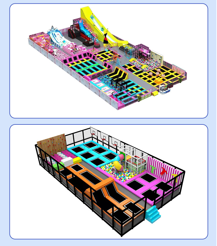 Customized Large Trampoline Park Facilities Indoor Children's Naughty Fort Children's Park Theme Trampoline Equipment