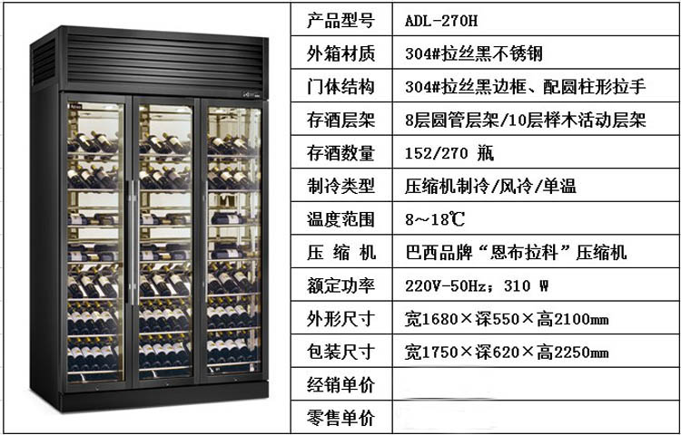 Thermostatic Red Wine Cabinet Double Three Door Liquor Sake Refrigeration Display Cabinet Customized Luxury Wine Refrigerator Cavadas