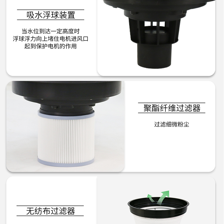 Wireless charging Vacuum cleaner, Jie Le Mei GS-1580X, AC/DC dual-use warehouse, workshop, industrial vacuum cleaner