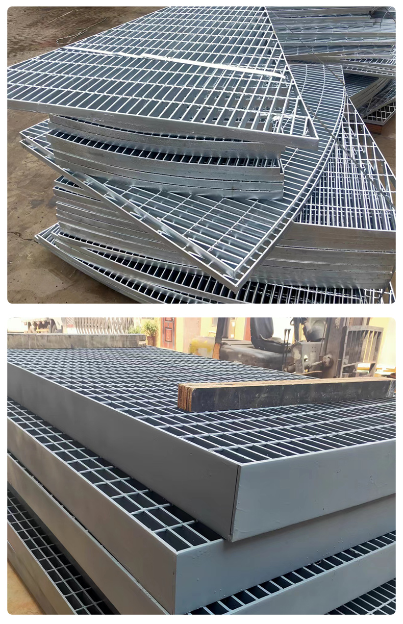 Hot dip galvanized steel grating plate, customized irregular serrated platform grating trench cover plate