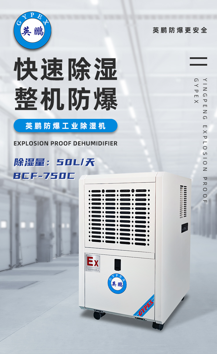 Yingpeng Explosion proof Dehumidifier Industrial Dehumidifier 50L/day BCF-750C