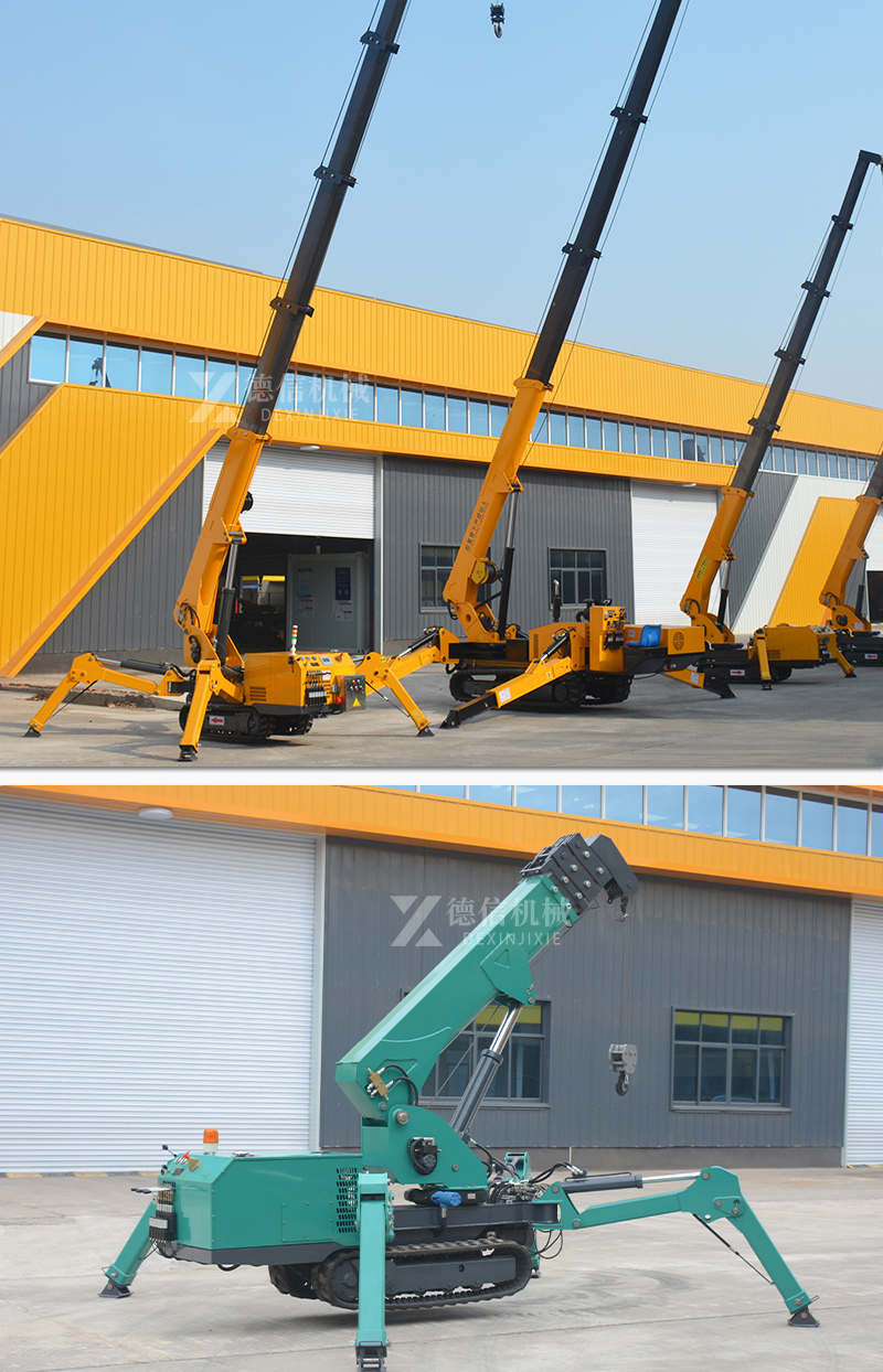 Dexin multifunctional 3-12 ton spider crane telescopic arm folding crawler self-propelled crane hydraulic crane