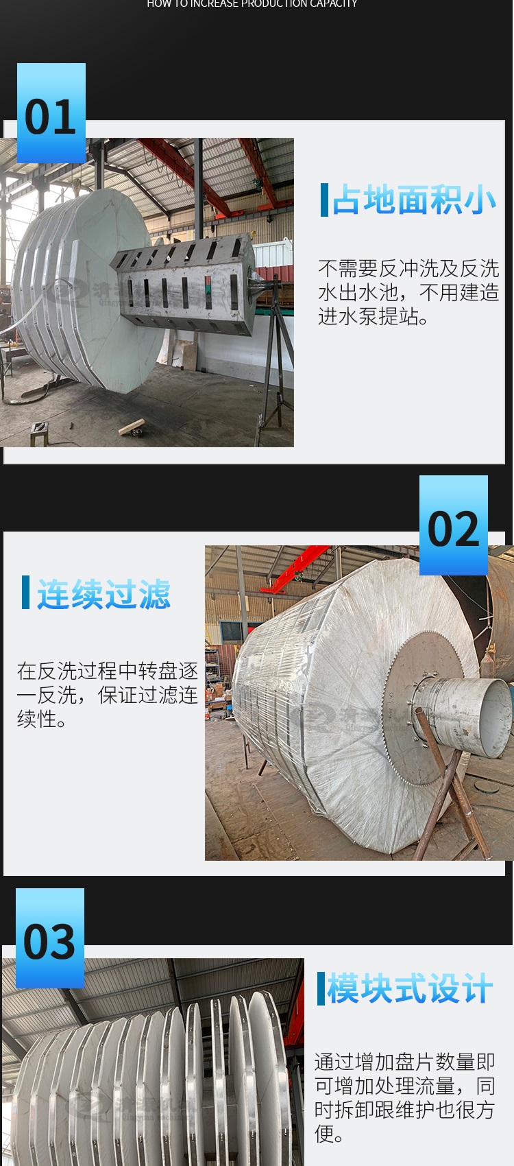 Fiber rotary disc filter manufacturer sewage treatment filtration equipment automation control and source cleaning machinery