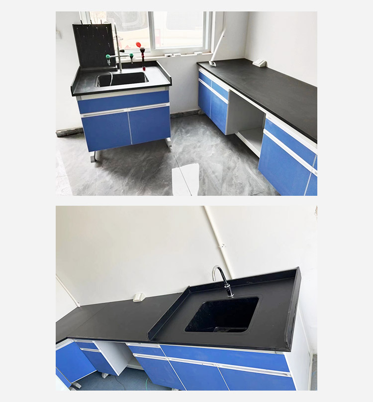 Steel and Wood Experimental Edge Platform Rehabilitation Center Experimental Furniture Laboratory Workbench with Hanging Cabinet Industry Innovation