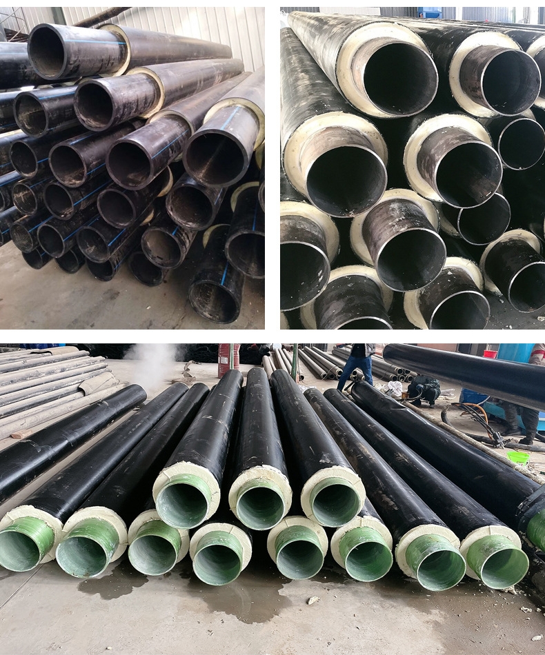 Welding flange connection of prefabricated direct buried polyurethane insulation pipe with high density polyethylene outer protection of Meihao