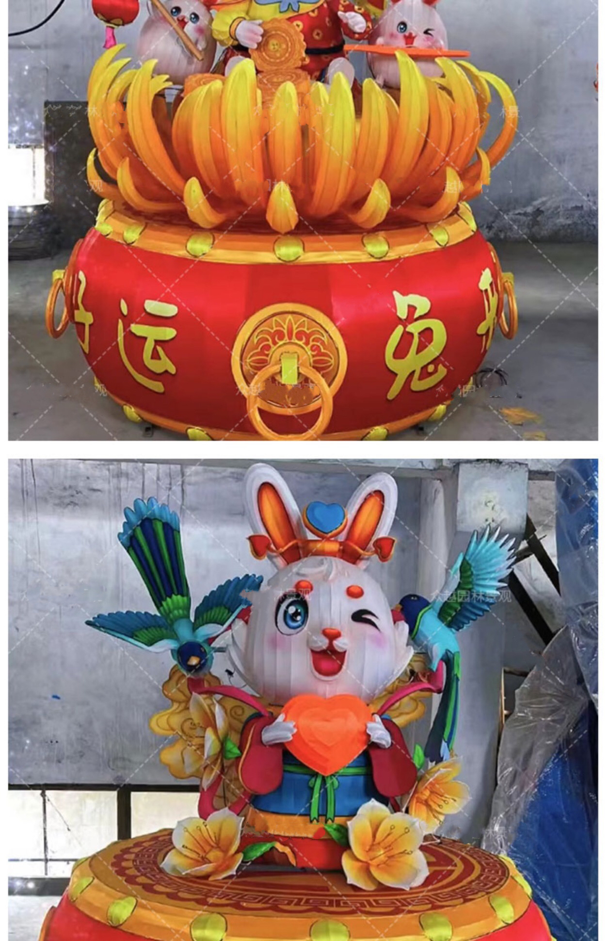 Large lanterns in the Year of the Rabbit, New Year's Day, Spring Festival, Lantern Festival, lantern fairs, temple fairs, colored lanterns, lighting festivals, customized by manufacturers