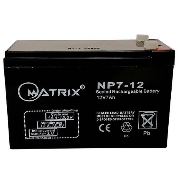 矩阵MATRIX蓄电池NP7-12阀控铅酸12V7AH电梯备用电源