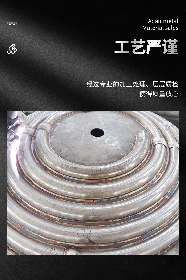 Stainless steel head coil corrosion-resistant reaction kettle coil wing height can be customized