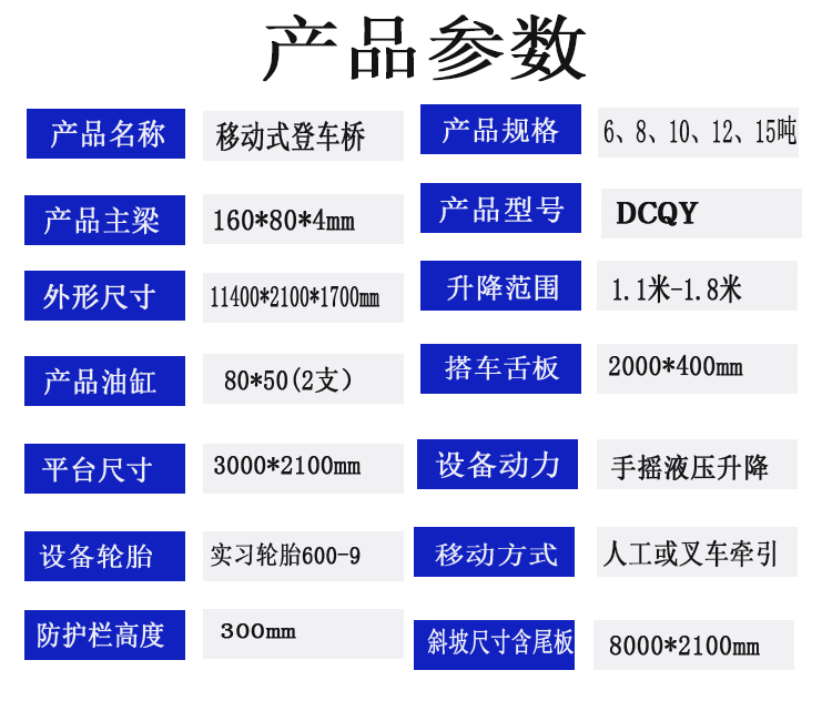 The Yingda Dengqiao unloading platform is widely used without loading and unloading equipment, with multiple models of 6-12 tons available