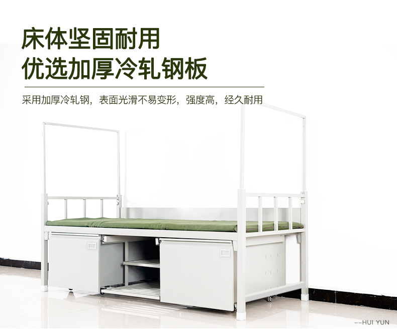 Standard camping equipment Bunk bed unit upper and lower iron frame bed staff dormitory bed and table study desk