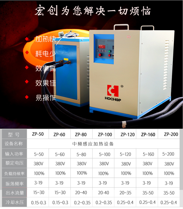 Medium frequency forging heating furnace induction heating power supply brazing equipment electromagnetic induction heating equipment