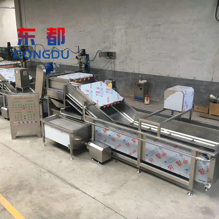 Vegetable vortex cleaning assembly line, Dongdu multifunctional celery embryo chrysanthemum killing equipment, large fruit and vegetable cleaning machine