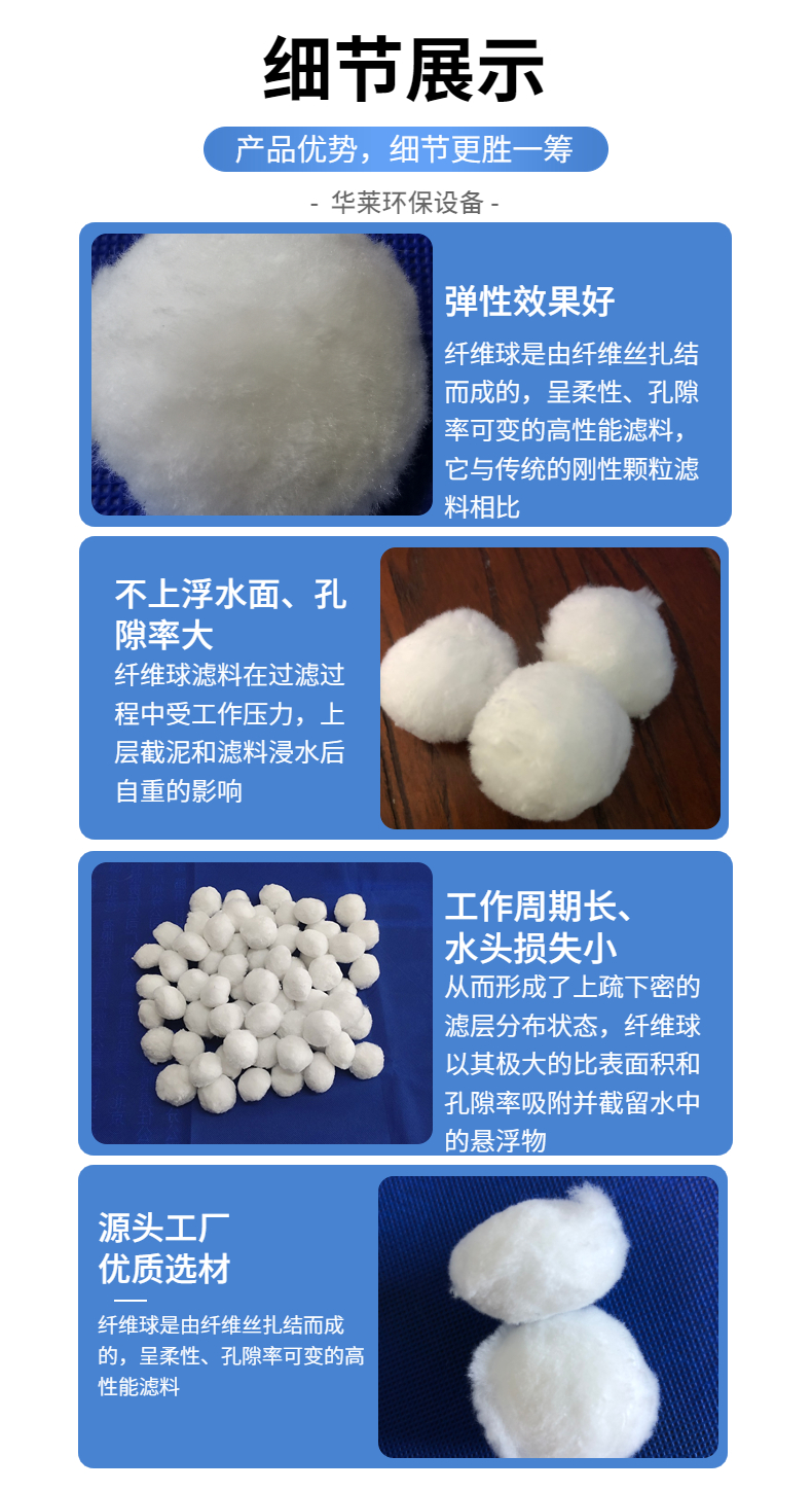 Chemical erosion resistance fiber ball high fiber ball wastewater filtration oil removal in oil fields