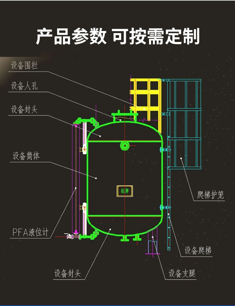 Hongfu plate lining PTFE anti-corrosion stirring paddle lining PTFE stirrer manufacturer can customize