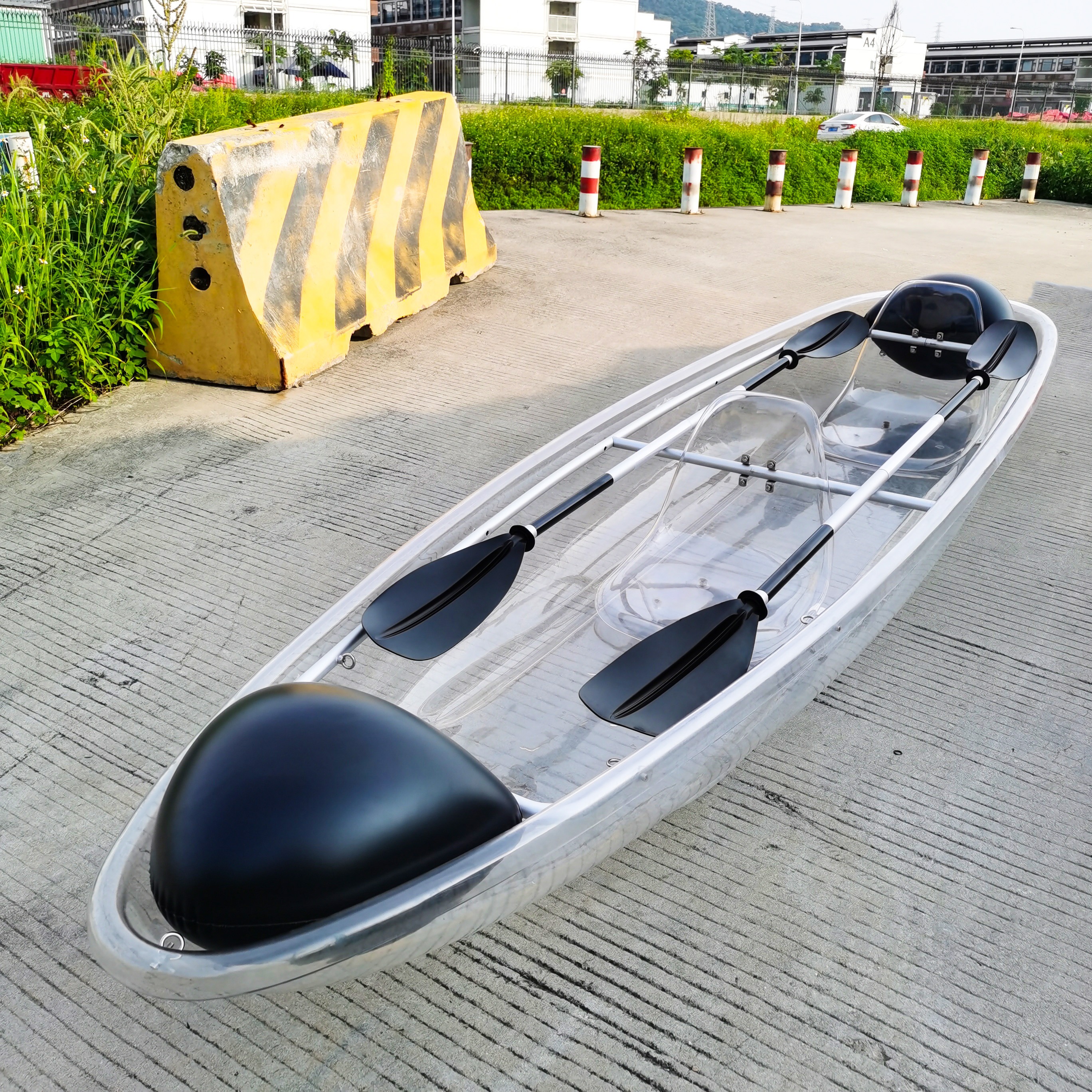 Outdoor Sports Water Transparent Boat High Buoyancy PC Transparent Canoe Net Red Glass Boat Scenic Area Special Rowing Boat