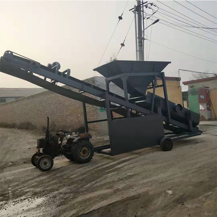 全自动滚筒式筛沙机 50型大型筛石机 震动式筛分机 移动式转筒筛土机