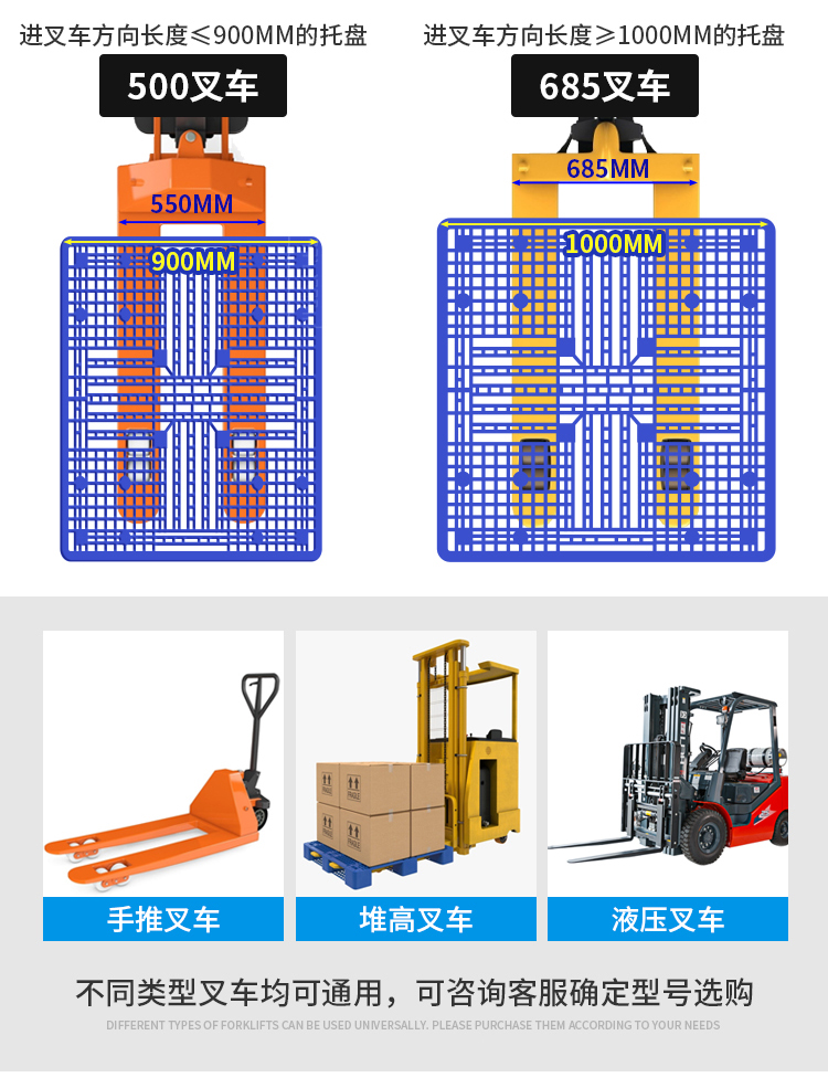 Heavy duty double-sided grid pallet warehouse goods forklift plastic pallet shelf stacking warehouse moisture-proof pad