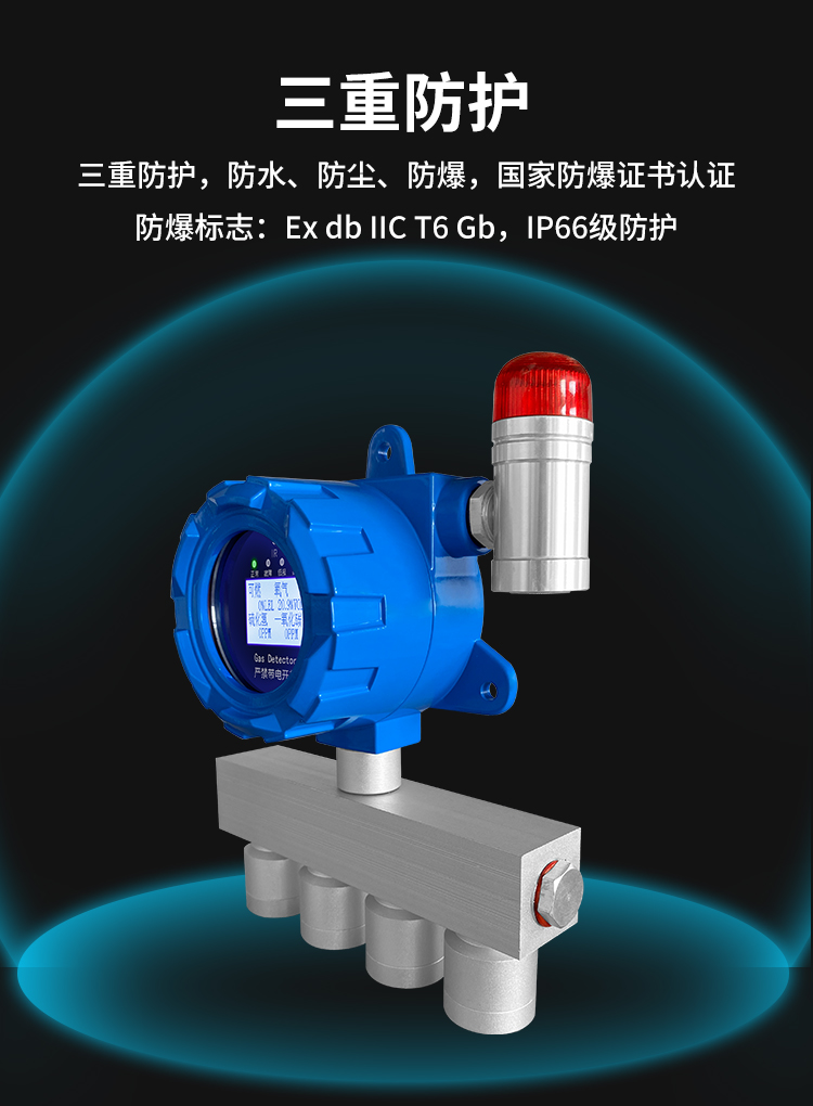 Four in one gas detector Huiruipu explosion-proof flammable, toxic, and harmful gas concentration alarm range can be customized