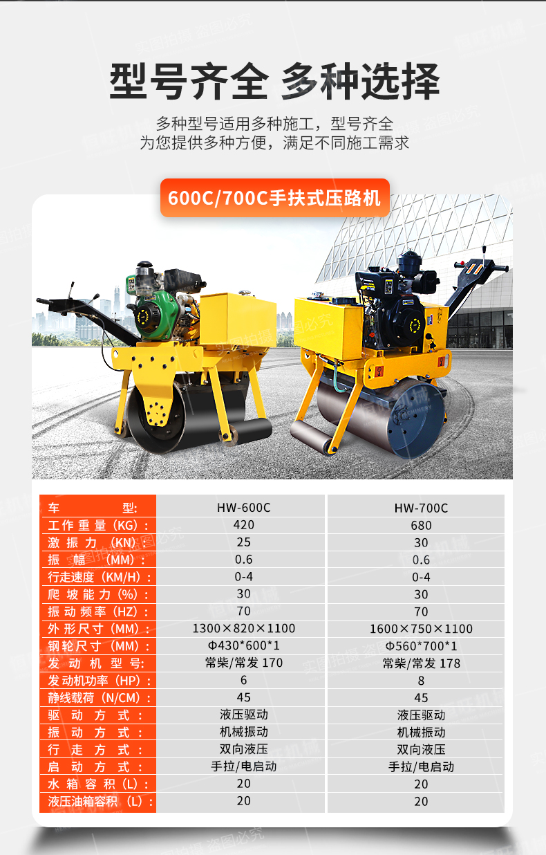 Handheld small roller can be customized for trench filling and backfilling. Compactor for playground pavement