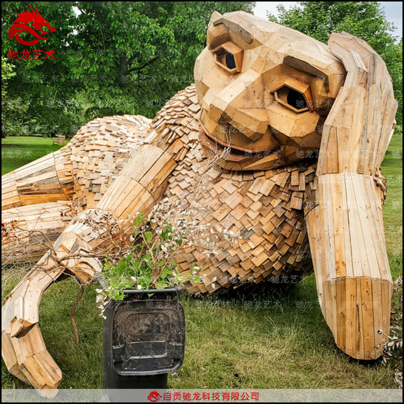 Wooden Plastic arts device customized waterproof large log climbing amusement equipment non power park production