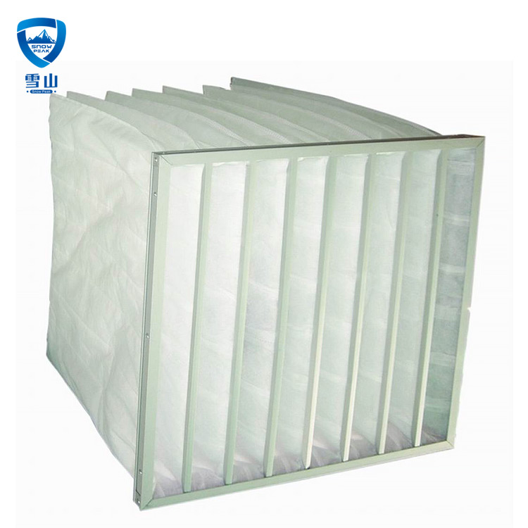 Galvanized aluminum frame medium efficiency filter industrial high air flow bag filter air filter bag F5f5