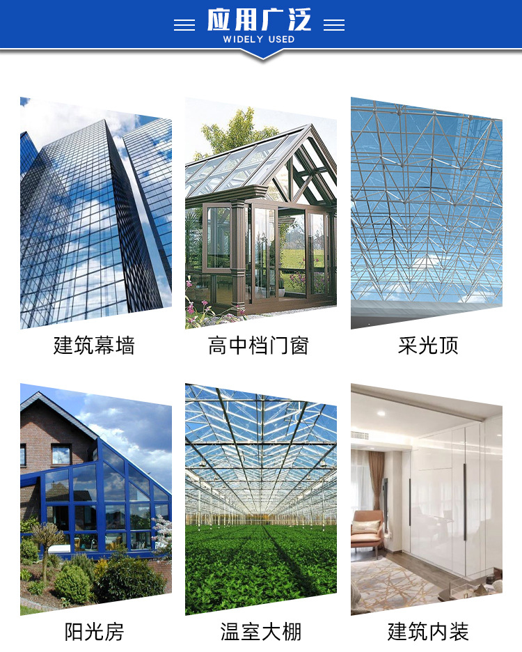 Clear float glass with 2-15mm thick transparent glass for export