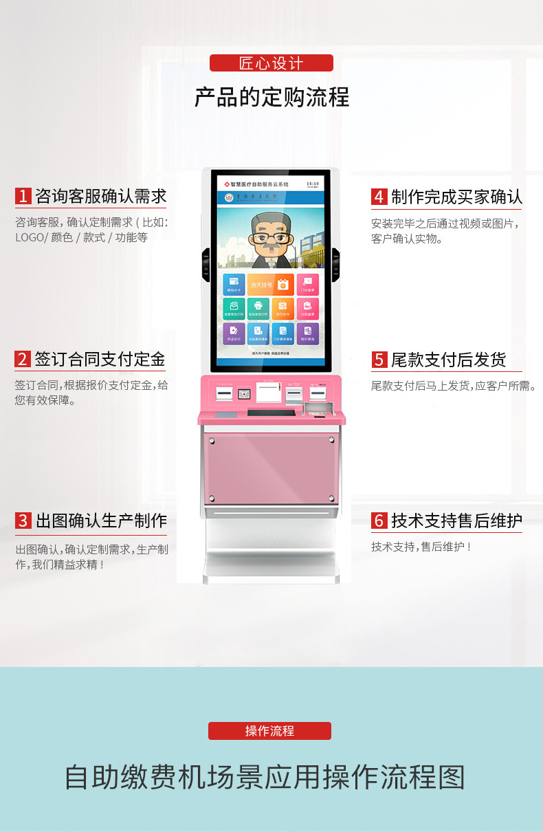 Shuoyuan touch hospital self-service registration, check-in, and payment service terminal supports customization