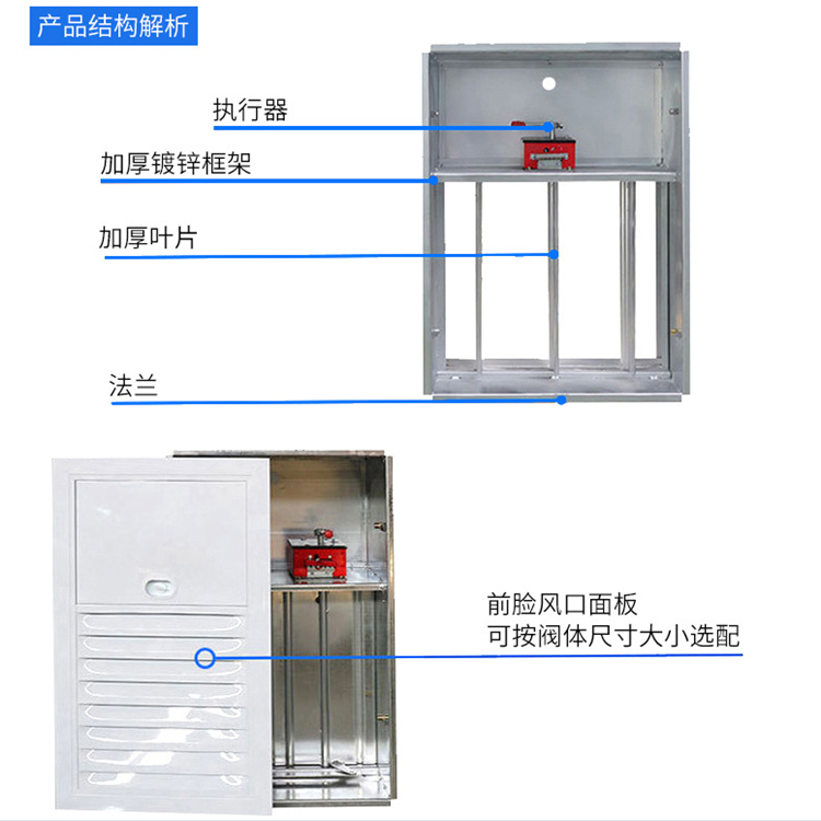 Jin Mingyuan can customize the elevator room's normally closed positive pressure air supply outlet and multi leaf air supply valve, which is made of galvanized stainless steel material