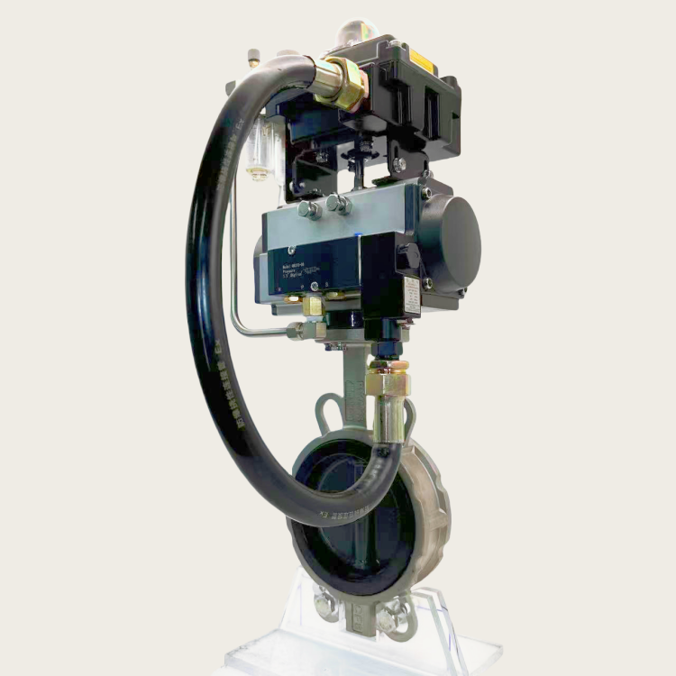 六和阀门D671X-16P不锈钢气动对夹蝶阀 定制 常压精装