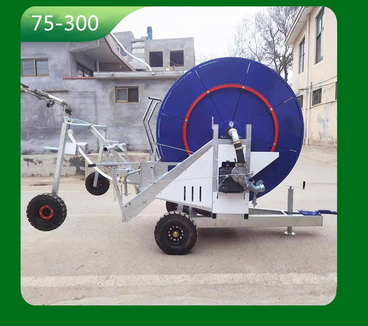 Automatic sprinkler irrigation equipment JP75-300 reel sprinkler irrigation machine for large-scale farmland