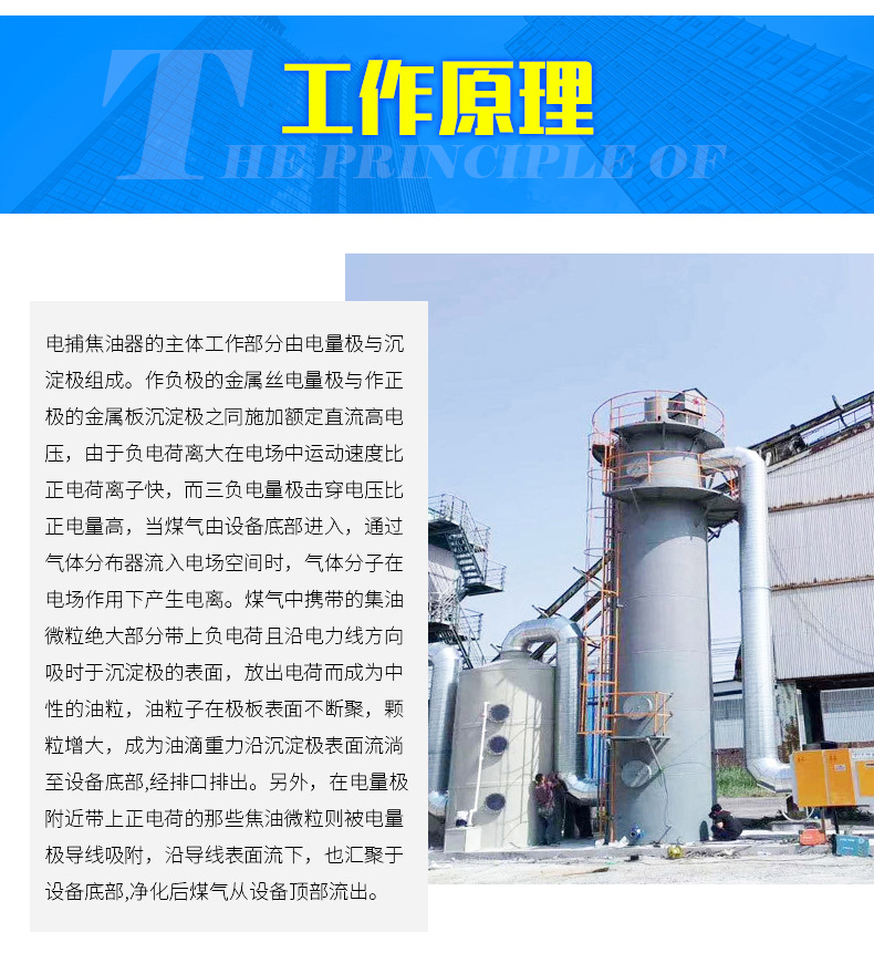 Electric tar catcher Purification equipment for coking plants Smoke and oil removal Waste gas purification Pretreatment tar catcher