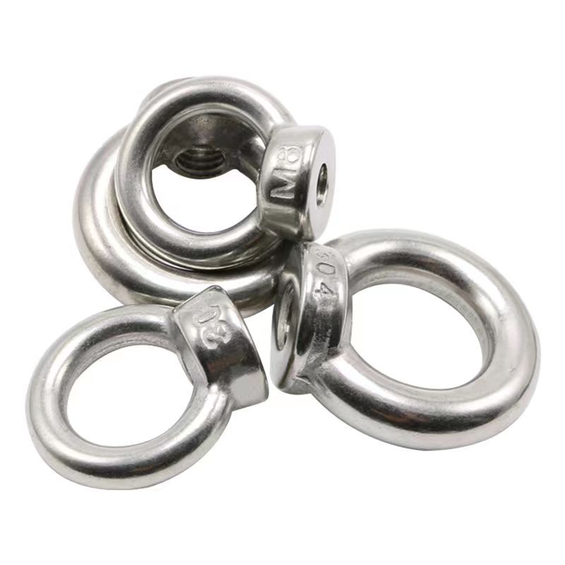 Authentic national standard 304 stainless steel lifting ring nut bolt with ring screw fastener M6M8M12