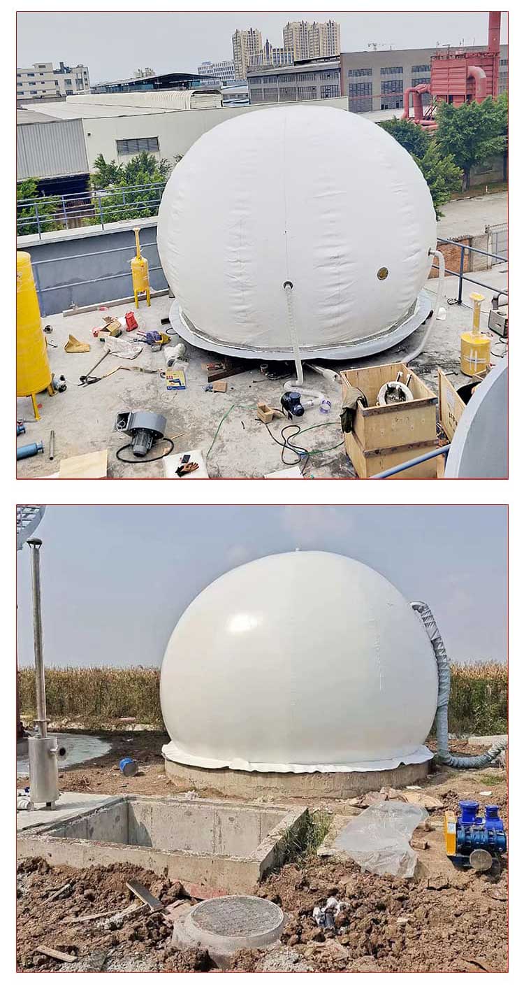 Welded and sewn double membrane gas storage tank Large scale biogas engineering sealed dry double sealed gas storage tank