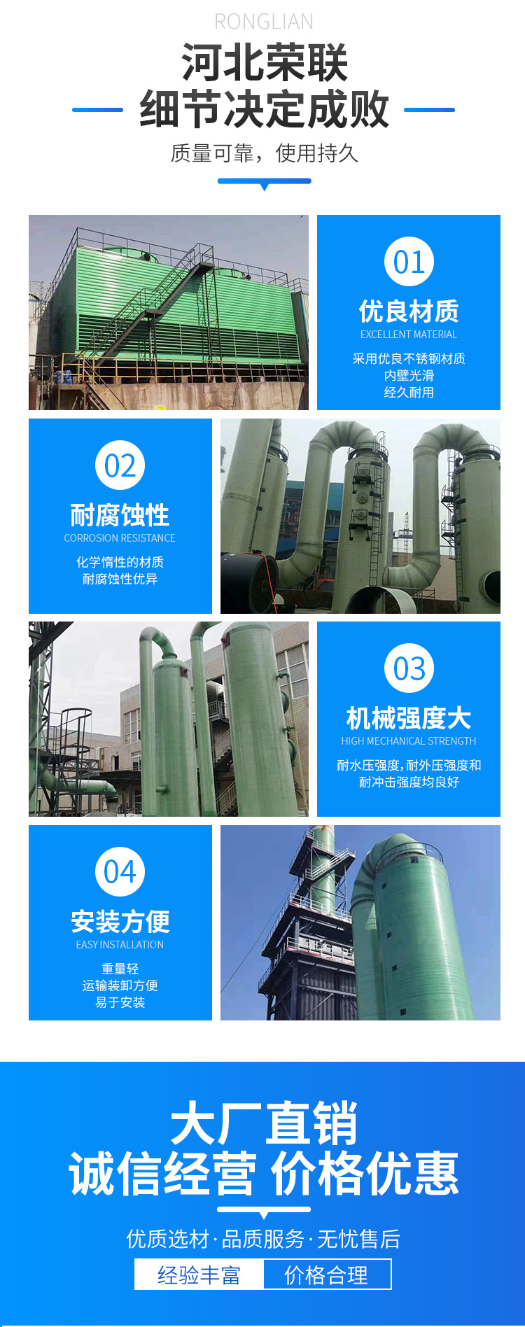 Ronglian composite material winding formed fiberglass pipes wholesale fiber reinforced factory available pressure 1.6Mp