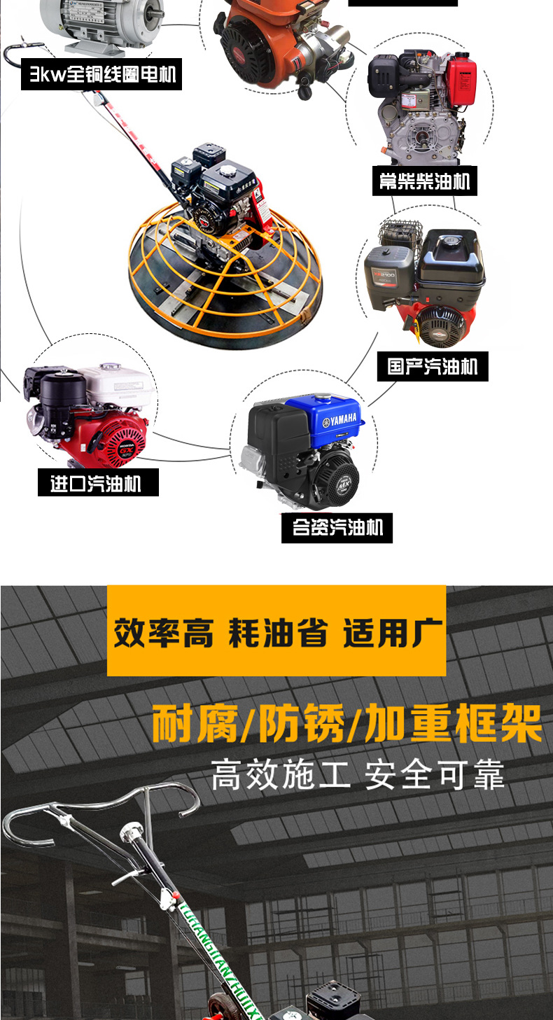 Yihua Electric Gasoline Diesel Concrete Polishing Machine Polishing Machine Leveling Mechanical and Electrical Float