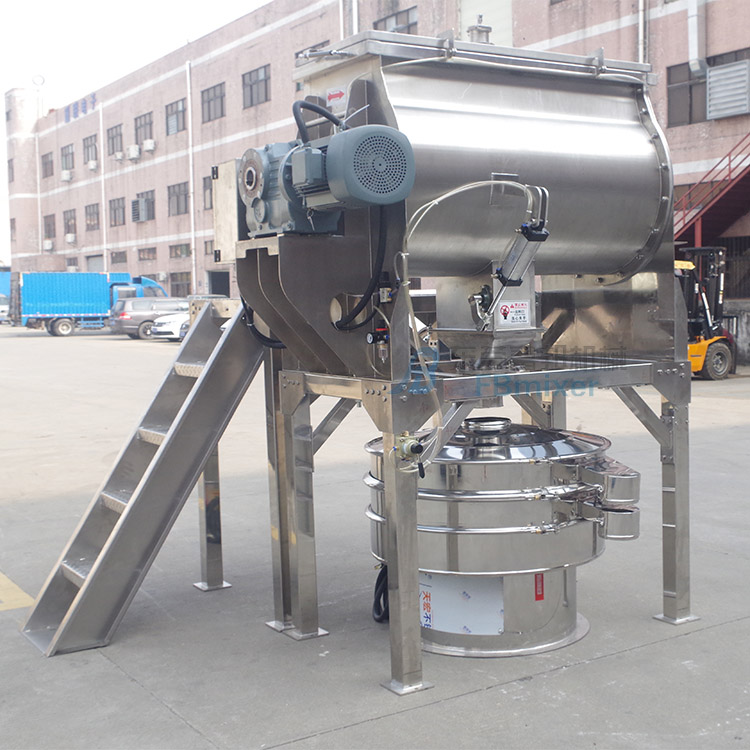 Calcium carbonate flux horizontal spiral belt mixer 1 ton powder mixer dry powder mixer factory