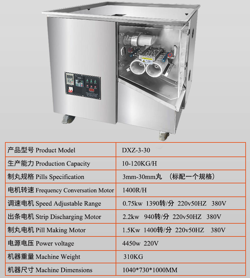 Daxiang Fully Automatic Pill Making Machine DXZ-3-30 Big Honey Pills, Small Water Pills, Traditional Chinese Medicine Powder Rubbing Pills, Sesame Pills Rounding Machine