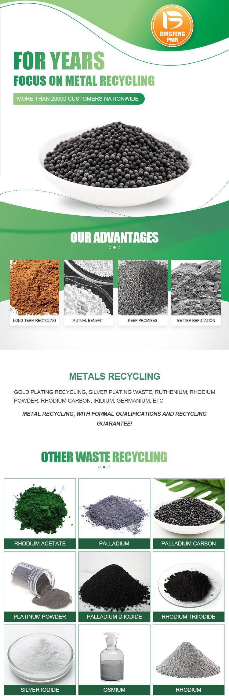 Recycling of waste indium powder, indium flakes, platinum scraps, recycling of platinum waste, price guarantee