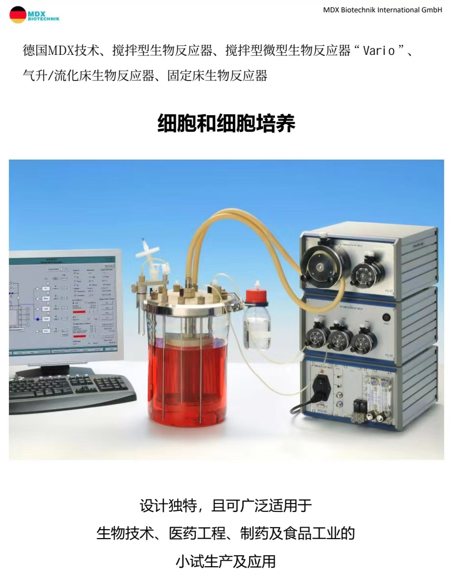 Multiple types of stirred airlift/fluidized bed fixed bed bioreactors using German MDX technology