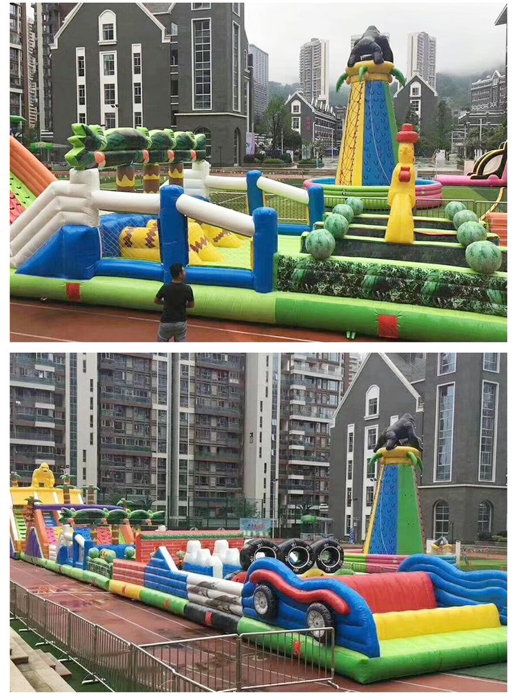 Large outdoor children's wealthy and wealthy children's inflatable model for crossing levels, castle combination amusement park equipment