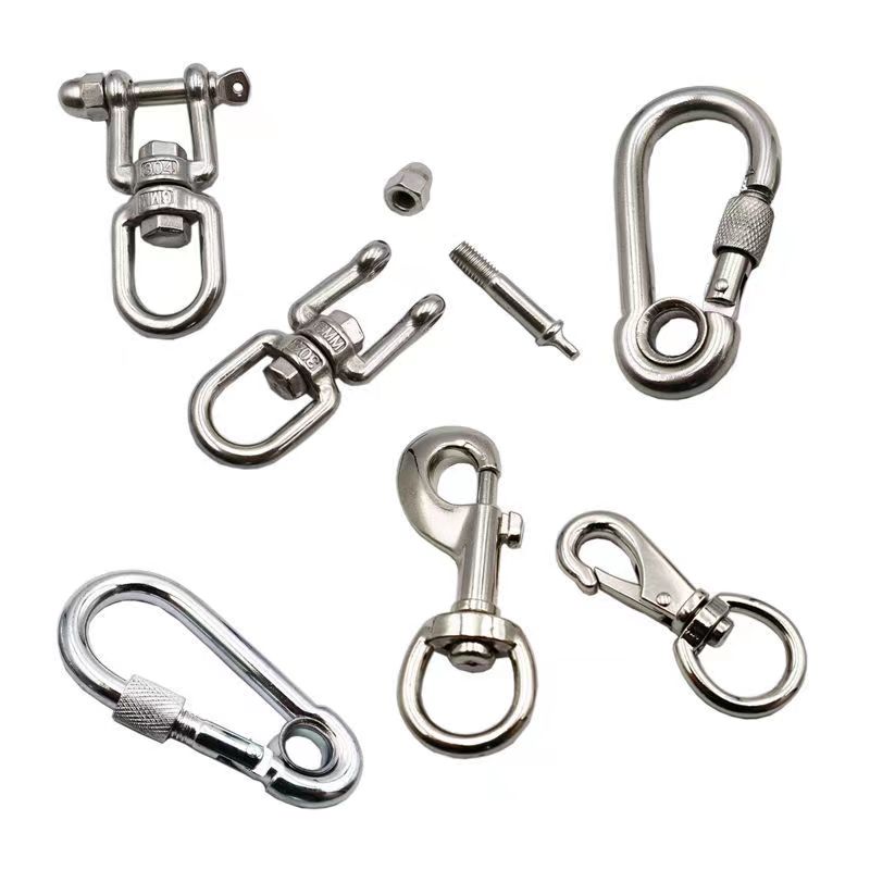 304 stainless steel universal hook spring buckle rotating key mountaineering buckle pet dog chain