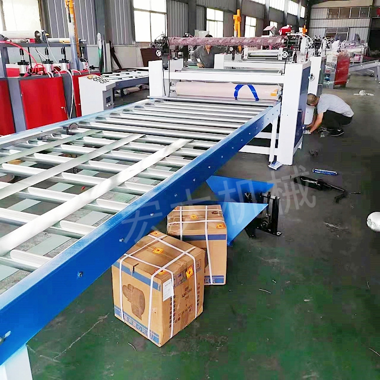 Fish belly white rock pattern board, wood grain paper flat pasting machine, wood veneer cold and hot adhesive film pasting machine, door-to-door installation guidance