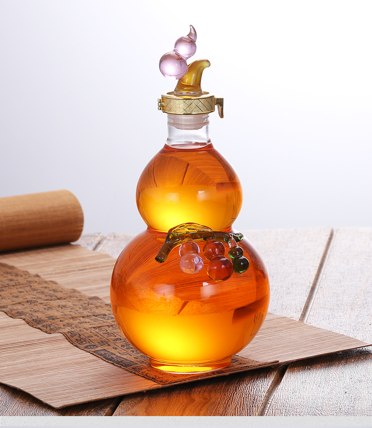 Gourd wine bottle High borosilicate glass creative gourd wine bottle 2 jin red wine bottle white wine bottle household crafts