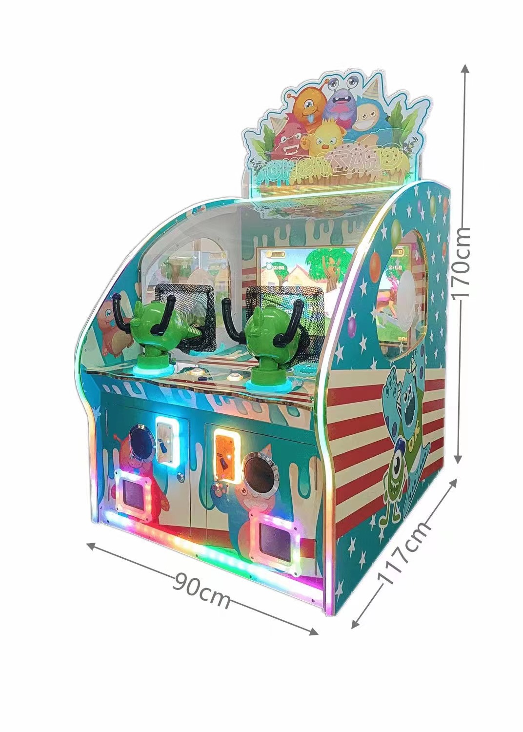 Video City Game Machine Double Shooting, Water Shooting, Ball Shooting, Children's Coin Machine, Amusement Park, Parent-child Play Machine, National Music Animation